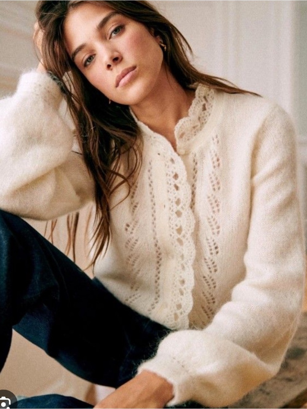 Sezane Angie Sweater Ecru XXS